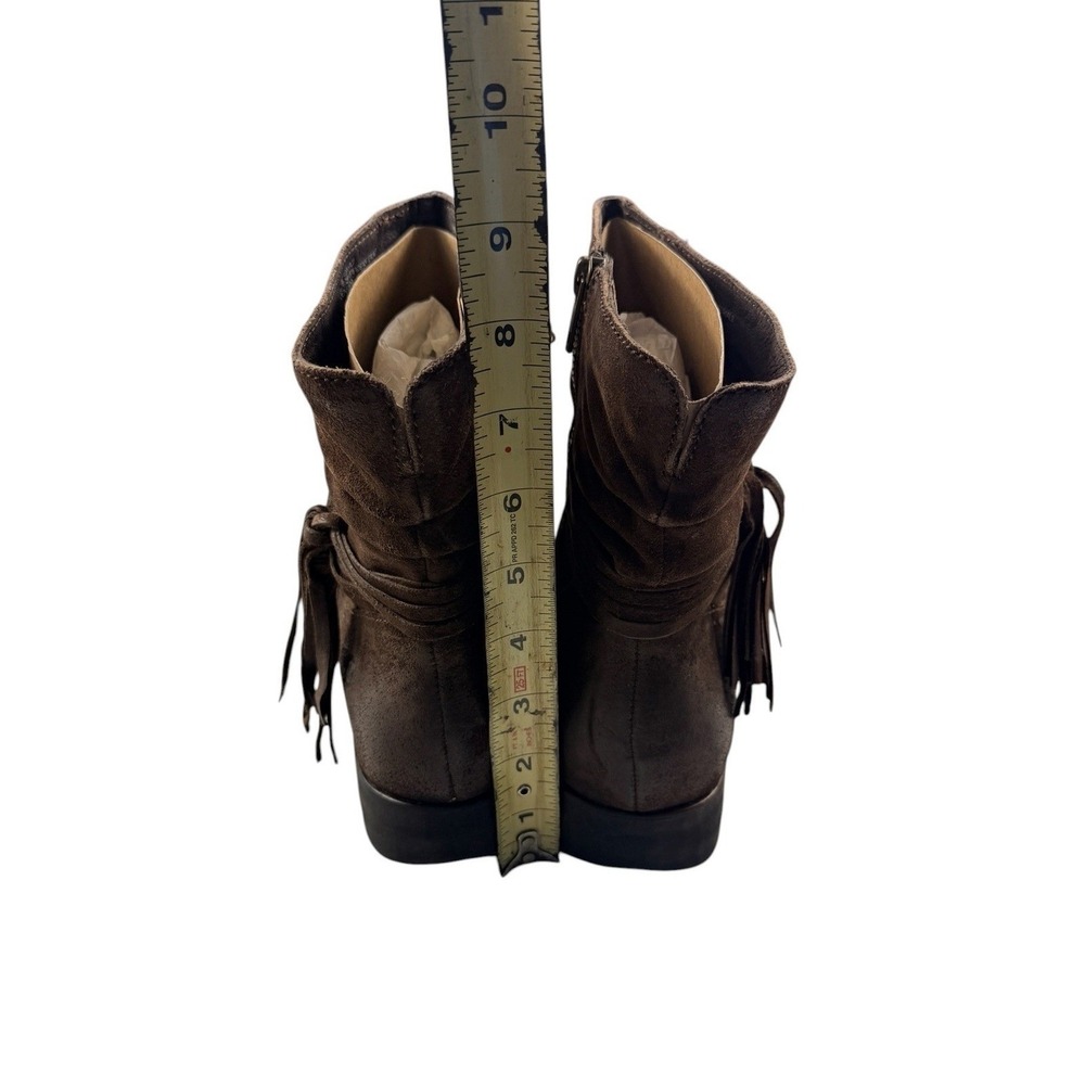 Born Cross Distressed Brown Leather Tassel Ankle Boots Womens 11 D70306 NEW - Picture 7 of 14